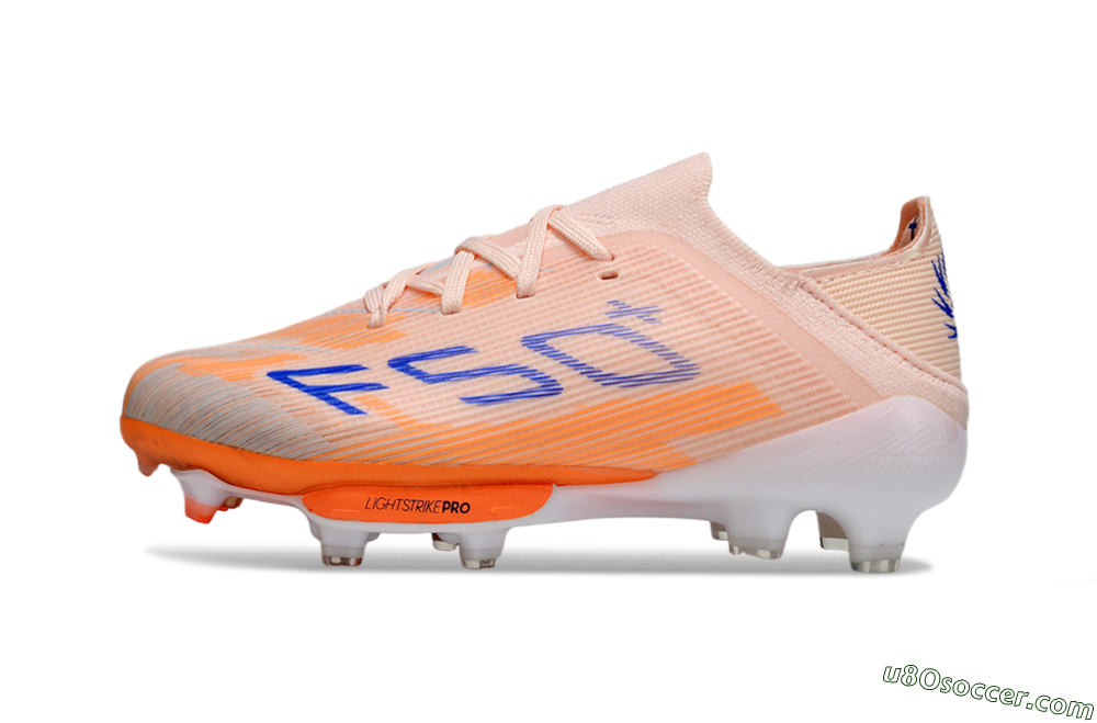 Adidas F50 Elite Lightstrike Pro FG Firm Ground Soccer Cleats - Peach/Coral Burst/Deep Sky Blue 1