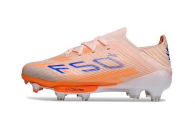 Adidas F50 Elite Lightstrike Pro FG Firm Ground Soccer Cleats - Peach/Coral Burst/Deep Sky Blue