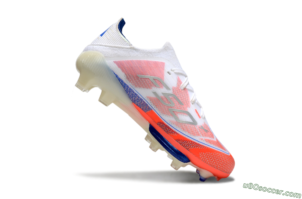 Adidas F50 Elite Lightstrike Pro FG Firm Ground Soccer Cleats - White/Coral/Blue 3