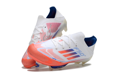 Adidas F50 Elite Lightstrike Pro FG Firm Ground Soccer Cleats - White/Coral/Blue