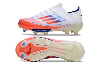 Adidas F50 Elite Lightstrike Pro FG Firm Ground Soccer Cleats - White/Coral/Blue