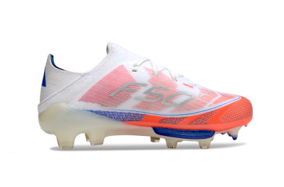 Adidas F50 Elite Lightstrike Pro FG Firm Ground Soccer Cleats - White/Coral/Blue