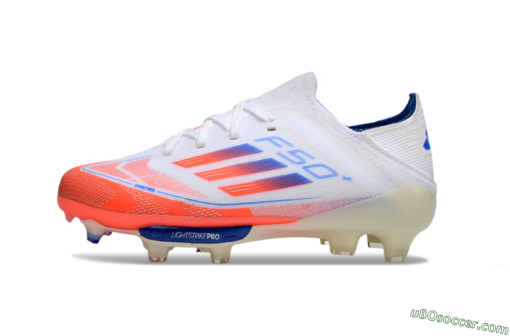 Adidas F50 Elite Lightstrike Pro FG Firm Ground Soccer Cleats - White/Coral/Blue 1
