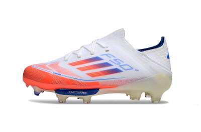 Adidas F50 Elite Lightstrike Pro FG Firm Ground Soccer Cleats - White/Coral/Blue