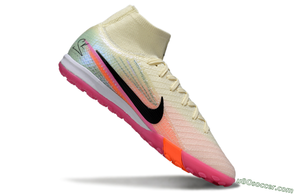 Nike Air Zoom Mercurial Superfly 10 Elite TF Artificial Turf Soccer Shoes - Cream/Coral Pink/Black 5