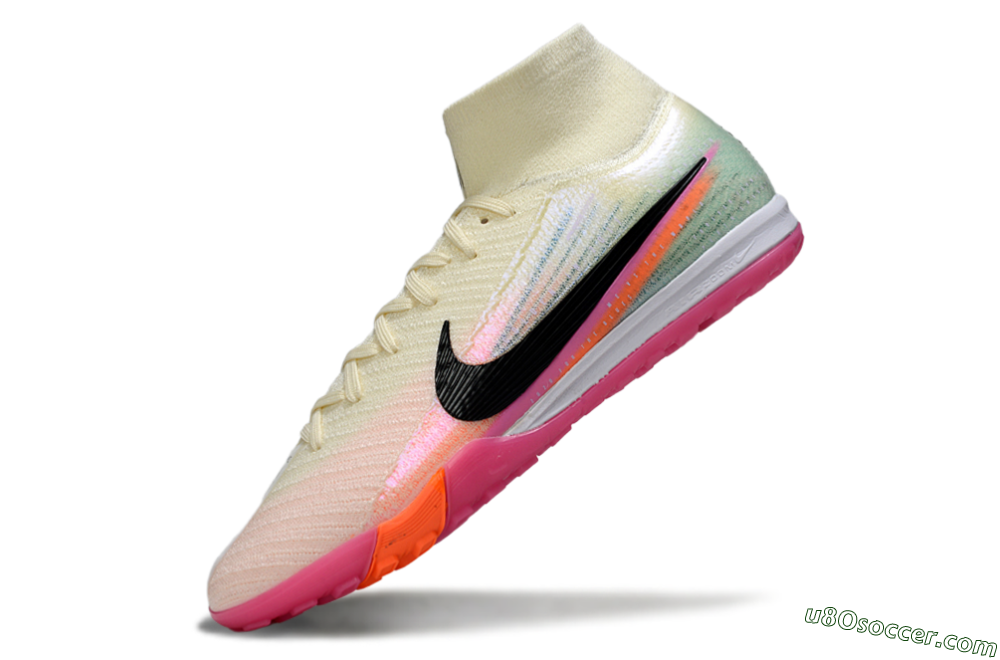 Nike Air Zoom Mercurial Superfly 10 Elite TF Artificial Turf Soccer Shoes - Cream/Coral Pink/Black 6
