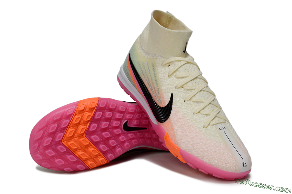 Nike Air Zoom Mercurial Superfly 10 Elite TF Artificial Turf Soccer Shoes - Cream/Coral Pink/Black 4