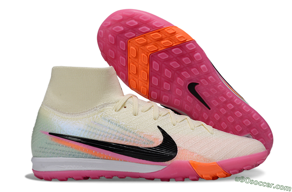 Nike Air Zoom Mercurial Superfly 10 Elite TF Artificial Turf Soccer Shoes - Cream/Coral Pink/Black 1