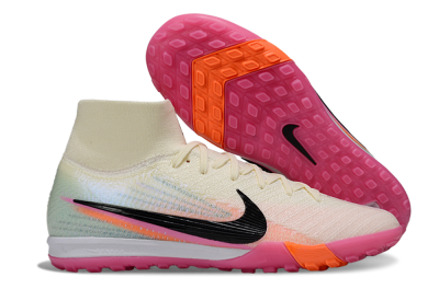 Nike Air Zoom Mercurial Superfly 10 Elite TF Artificial Turf Soccer Shoes - Cream/Coral Pink/Black