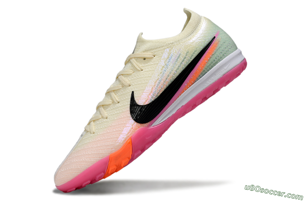 Nike Air Zoom Mercurial Vapor 16 Elite TF Artificial Turf Soccer Shoes - Cream/Electric Pink/Neon Orange 6