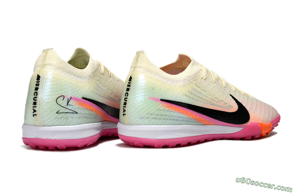 Nike Air Zoom Mercurial Vapor 16 Elite TF Artificial Turf Soccer Shoes - Cream/Electric Pink/Neon Orange 7