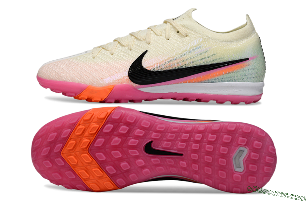 Nike Air Zoom Mercurial Vapor 16 Elite TF Artificial Turf Soccer Shoes - Cream/Electric Pink/Neon Orange 0