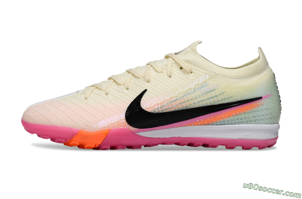 Nike Air Zoom Mercurial Vapor 16 Elite TF Artificial Turf Soccer Shoes - Cream/Electric Pink/Neon Orange 2
