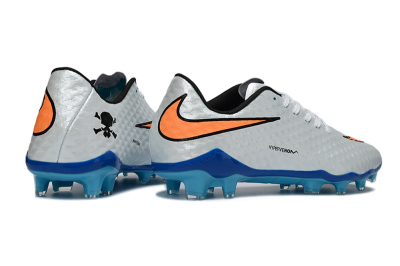 Nike Hypervenom Phantom FG Firm Ground Soccer Cleats - White/Electric Blue/Flame Orange