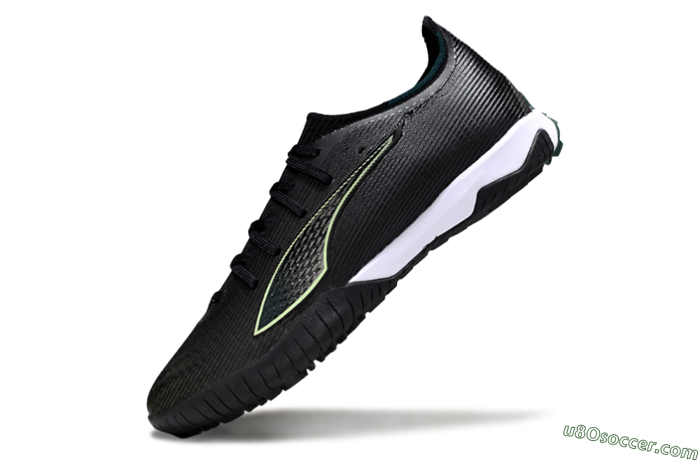 Puma Ultra Ultimate TF Artificial Turf Soccer Shoes - Black/Emerald Glint/White Shine 5