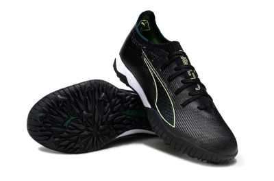Puma Ultra Ultimate TF Artificial Turf Soccer Shoes - Black/Emerald Glint/White Shine