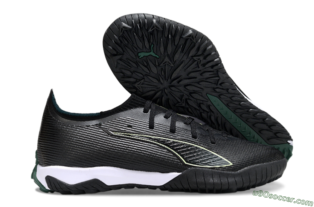 Puma Ultra Ultimate TF Artificial Turf Soccer Shoes - Black/Emerald Glint/White Shine 1