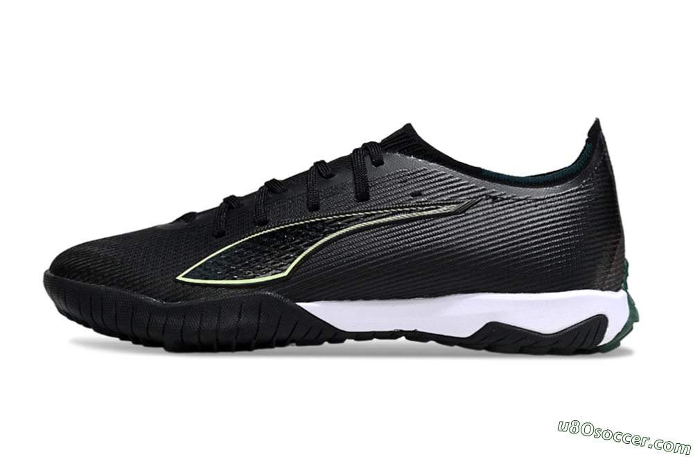 Puma Ultra Ultimate TF Artificial Turf Soccer Shoes - Black/Emerald Glint/White Shine 2