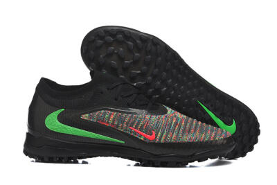 Nike Phantom 6 Low Elite TF Artificial Turf Soccer Shoes - Black/Vibrant Green/Hyper Red