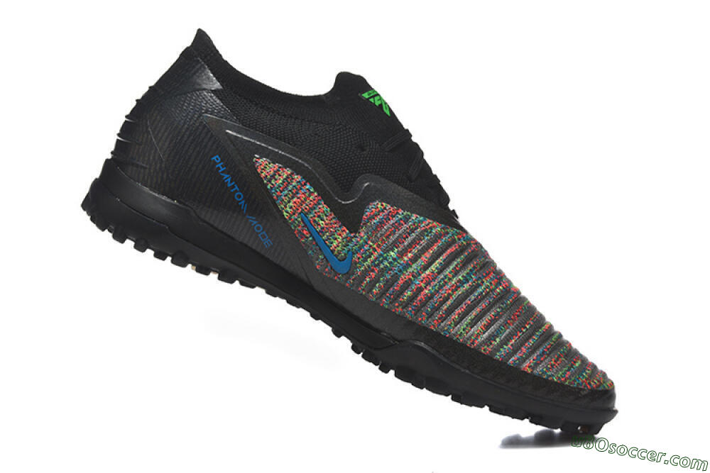 Nike Phantom 6 Low Elite TF Artificial Turf Soccer Shoes - Black/Vibrant Green/Hyper Red 7