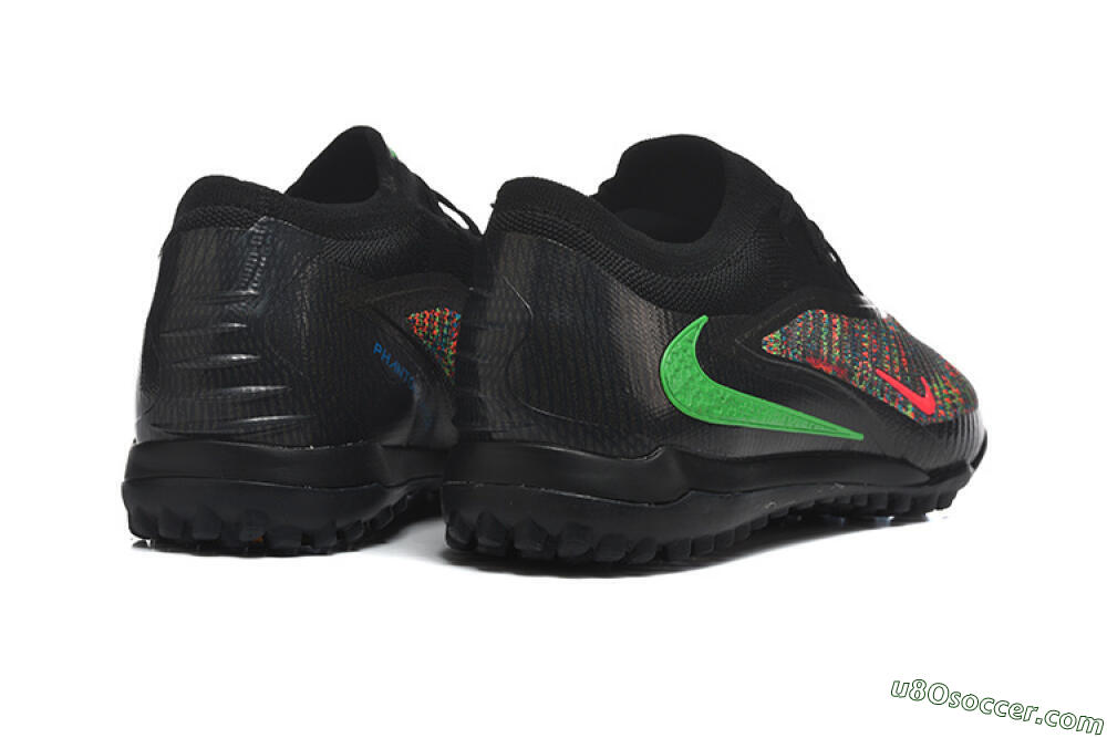 Nike Phantom 6 Low Elite TF Artificial Turf Soccer Shoes - Black/Vibrant Green/Hyper Red 9