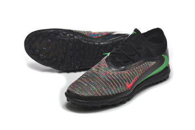 Nike Phantom 6 Low Elite TF Artificial Turf Soccer Shoes - Black/Vibrant Green/Hyper Red