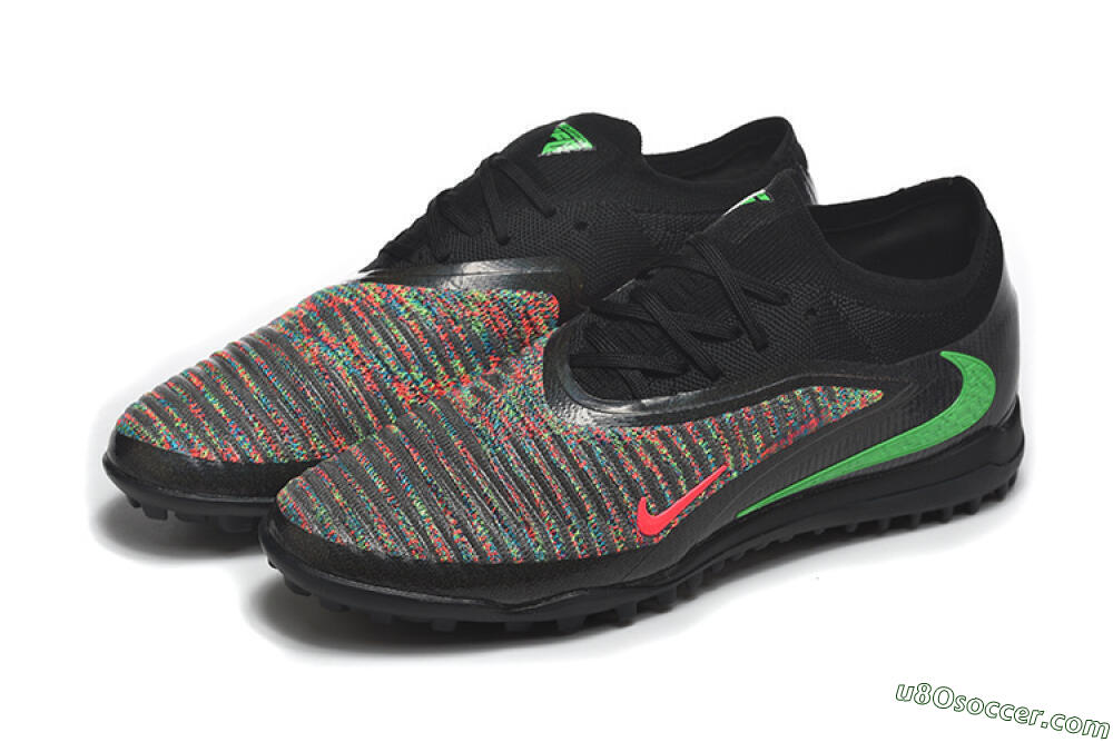 Nike Phantom 6 Low Elite TF Artificial Turf Soccer Shoes - Black/Vibrant Green/Hyper Red 5
