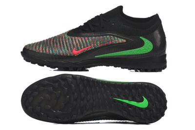 Nike Phantom 6 Low Elite TF Artificial Turf Soccer Shoes - Black/Vibrant Green/Hyper Red