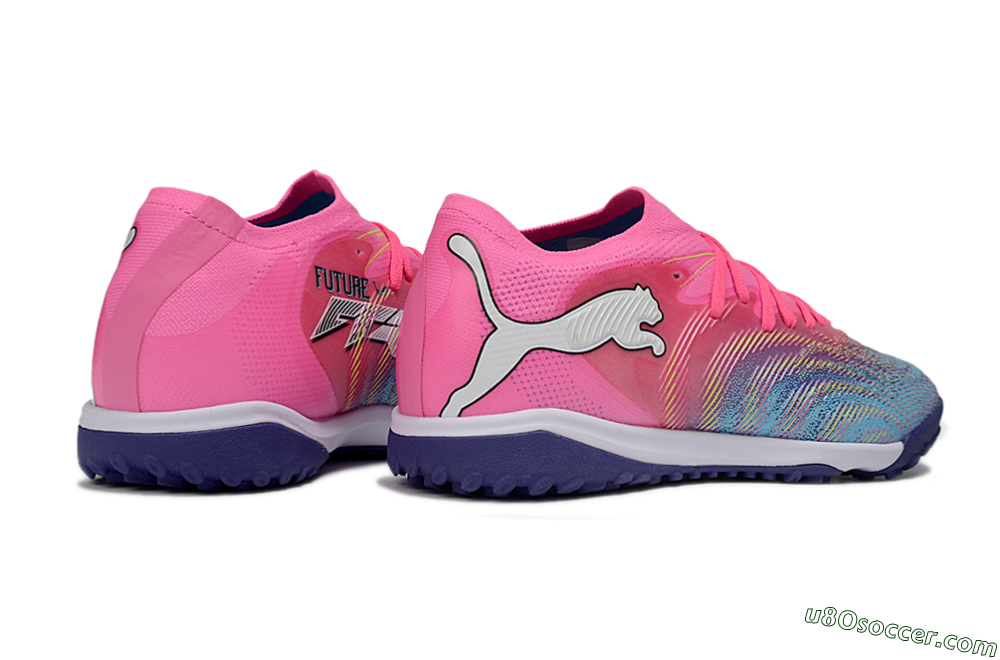 Puma Future 8 Ultimate TF Artificial Turf Soccer Shoes - Pink/Electric Pink/Dark Blue 6