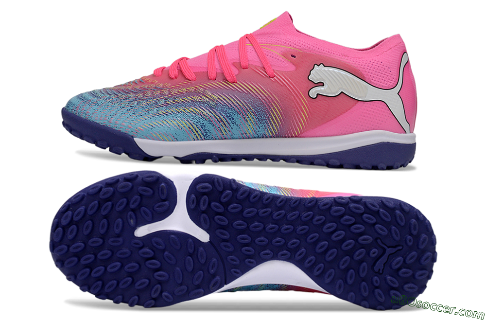 Puma Future 8 Ultimate TF Artificial Turf Soccer Shoes - Pink/Electric Pink/Dark Blue 0