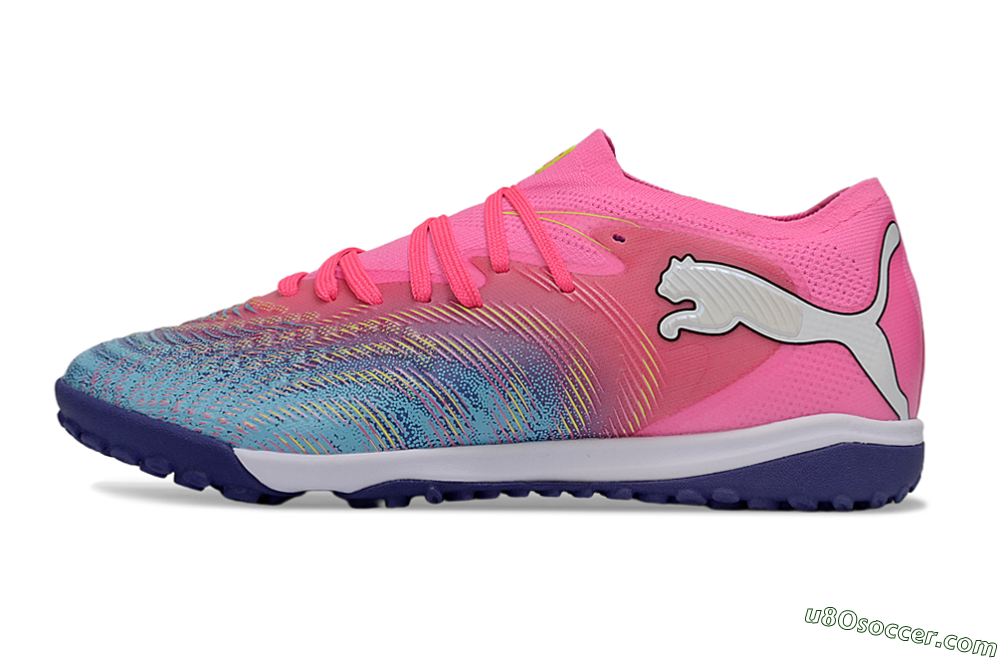 Puma Future 8 Ultimate TF Artificial Turf Soccer Shoes - Pink/Electric Pink/Dark Blue 2