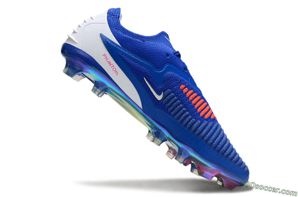 Nike Phantom 6 Low Elite FG Firm Ground Soccer Cleats - Blue/Electric Blue/Neon Pink 4