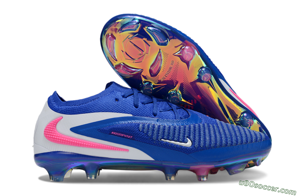 Nike Phantom 6 Low Elite FG Firm Ground Soccer Cleats - Blue/Electric Blue/Neon Pink 1