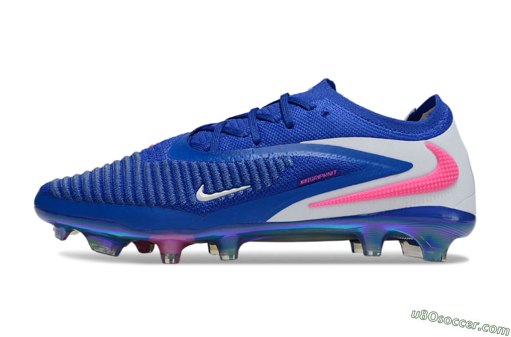 Nike Phantom 6 Low Elite FG Firm Ground Soccer Cleats - Blue/Electric Blue/Neon Pink 2