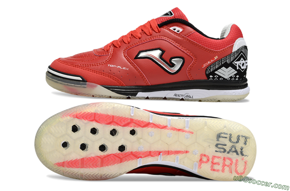 Joma Top Flex IC Indoor & Futsal Soccer Shoes - Red/Crimson Blaze/Black Knight 0