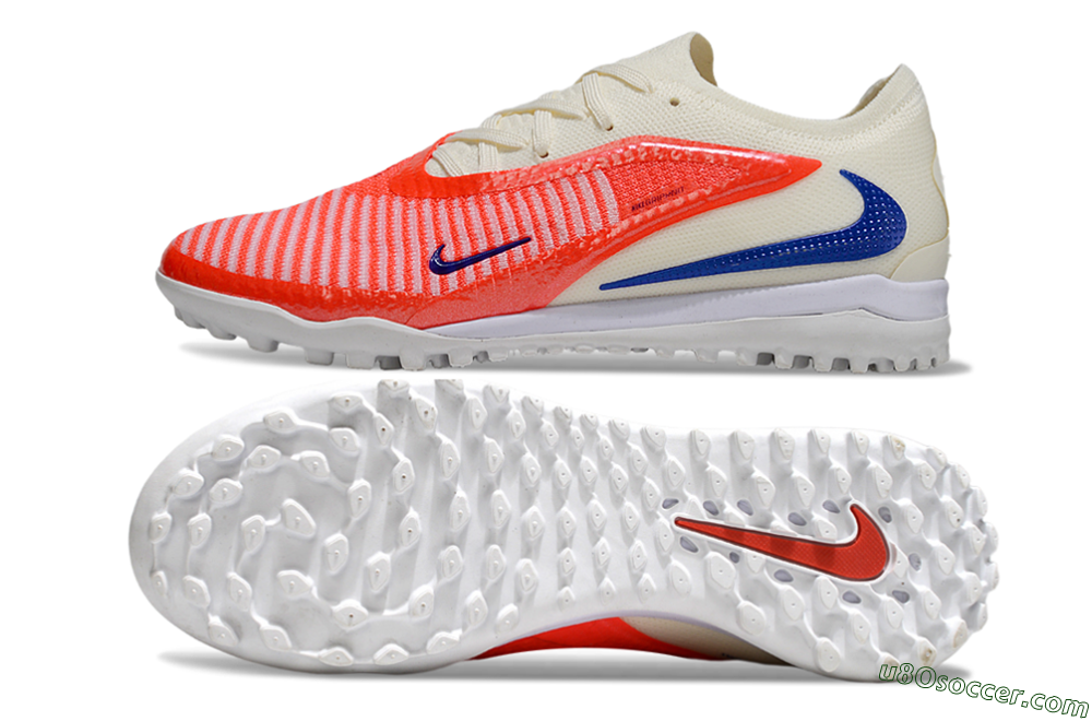 Nike Phantom 6 Low Elite TF Artificial Turf Soccer Shoes - Red/Sunset Orange/Cool Blue 0