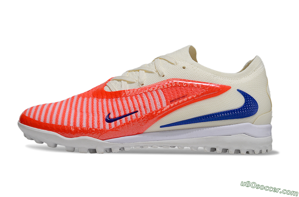 Nike Phantom 6 Low Elite TF Artificial Turf Soccer Shoes - Red/Sunset Orange/Cool Blue 2