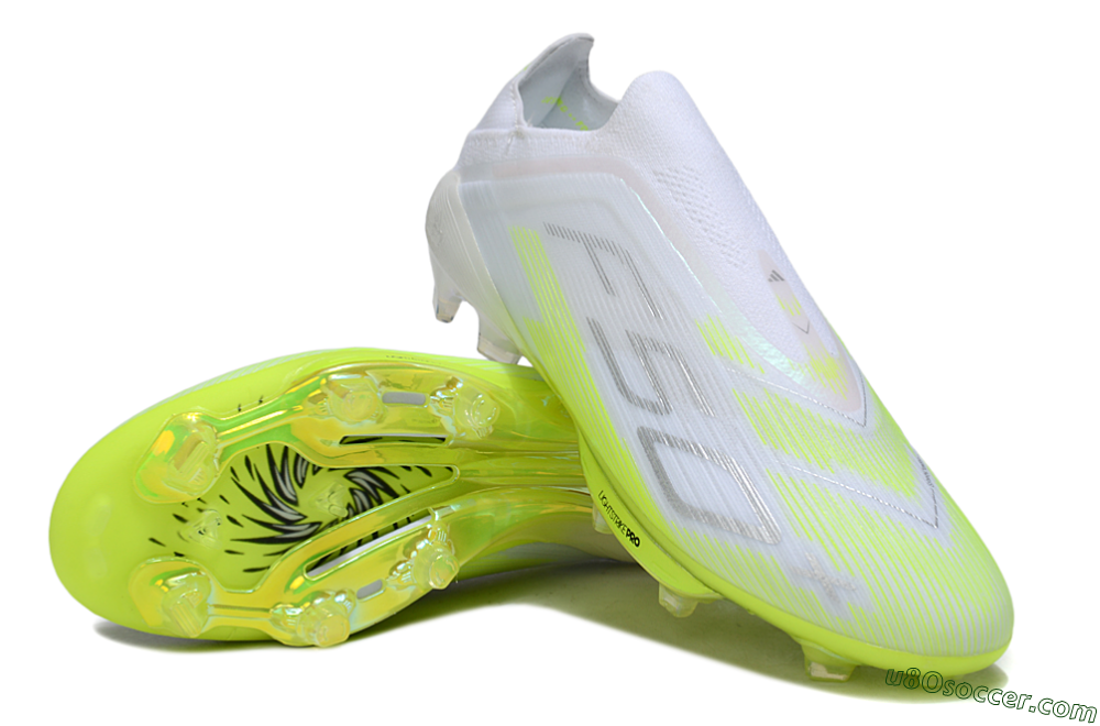 Adidas F50 Lightstrike Pro Laceless FG Firm Ground Soccer Cleats - Yellow/Neon Lime/White 3