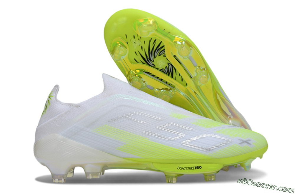 Adidas F50 Lightstrike Pro Laceless FG Firm Ground Soccer Cleats - Yellow/Neon Lime/White 1