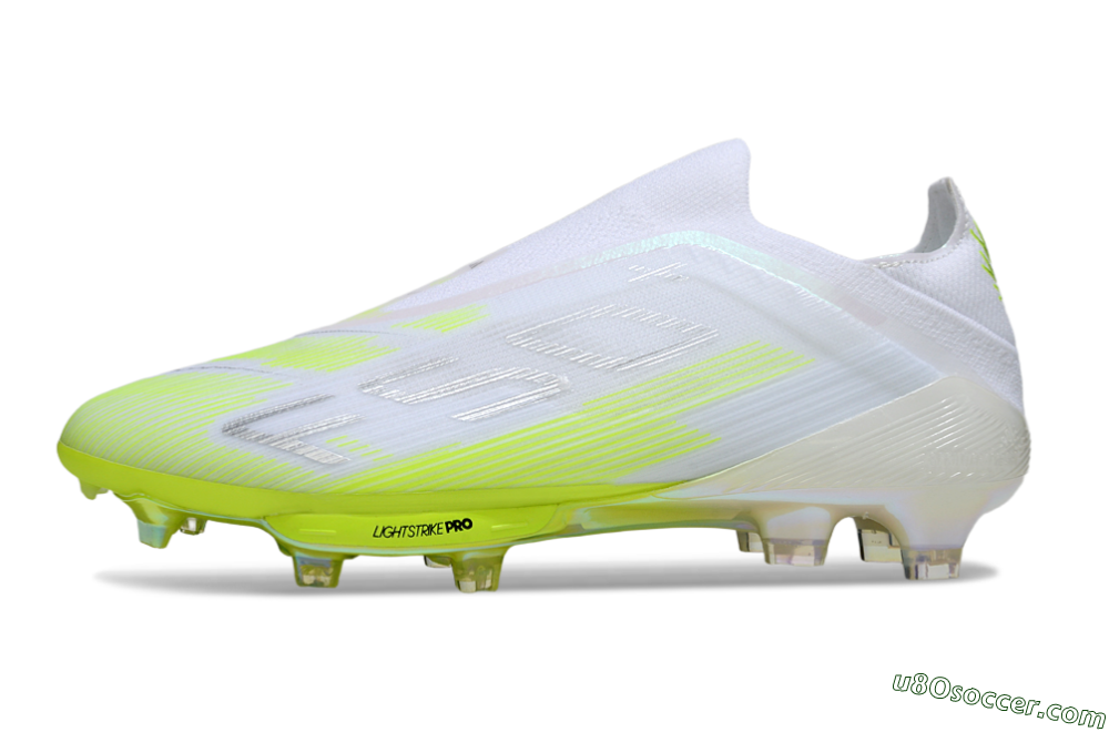 Adidas F50 Lightstrike Pro Laceless FG Firm Ground Soccer Cleats - Yellow/Neon Lime/White 2