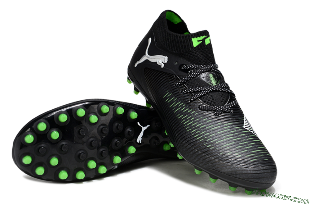 Puma Future 8 Ultimate MG Multi Ground Soccer Cleats - Black/Neon Green/Electric Green 3