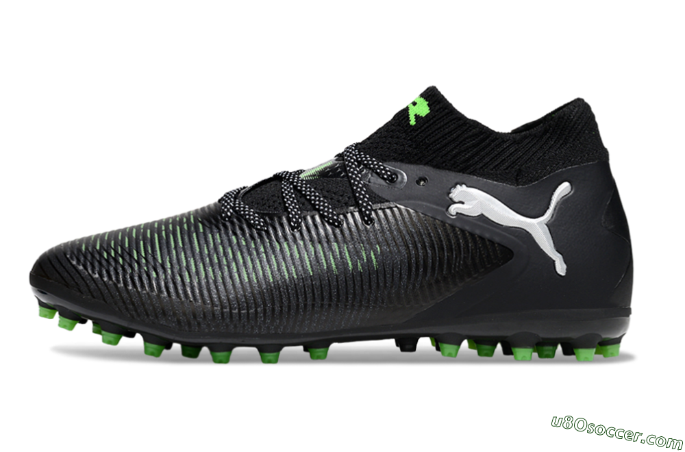 Puma Future 8 Ultimate MG Multi Ground Soccer Cleats - Black/Neon Green/Electric Green 2
