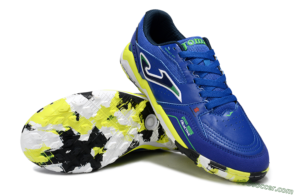 Joma Top Flex IC Indoor & Futsal Soccer Shoes - Blue/Vibrant Yellow/Electric Green 3