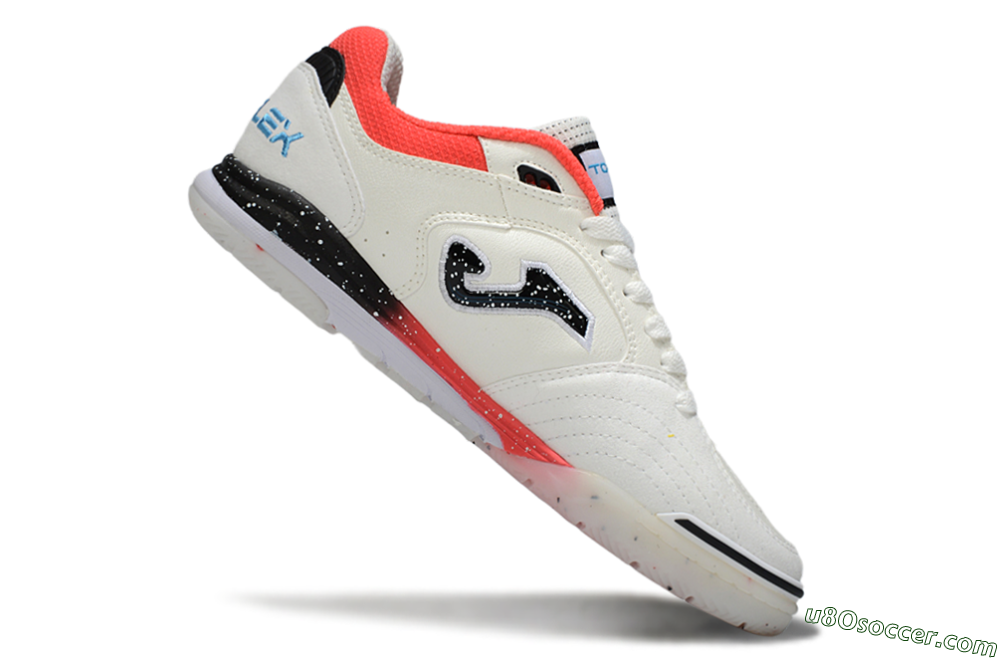 Joma Top Flex IC Indoor & Futsal Soccer Shoes - White/Vibrant Red/Black 4
