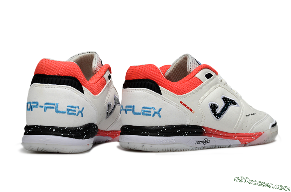 Joma Top Flex IC Indoor & Futsal Soccer Shoes - White/Vibrant Red/Black 6