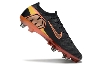 Nike Air Zoom Mercurial Vapor 16 Elite SG Soft Ground Soccer Cleats - Black/Vibrant Orange/Crimson Red