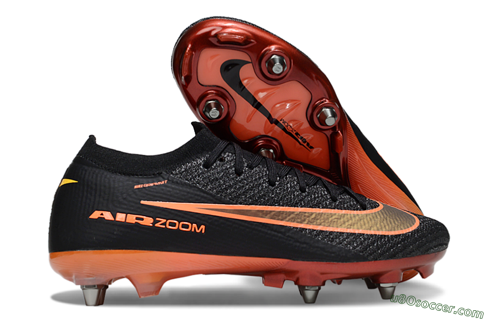 Nike Air Zoom Mercurial Vapor 16 Elite SG Soft Ground Soccer Cleats - Black/Vibrant Orange/Crimson Red 1