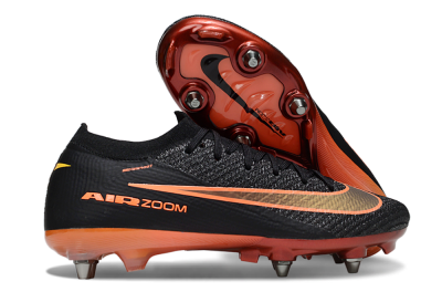 Nike Air Zoom Mercurial Vapor 16 Elite SG Soft Ground Soccer Cleats - Black/Vibrant Orange/Crimson Red