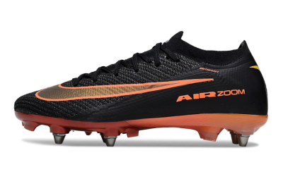 Nike Air Zoom Mercurial Vapor 16 Elite SG Soft Ground Soccer Cleats - Black/Vibrant Orange/Crimson Red
