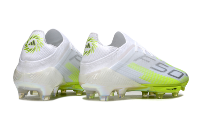 Adidas F50 Lightstrike Pro FG Firm Ground Soccer Cleats - White/Lime Burst/Pure White